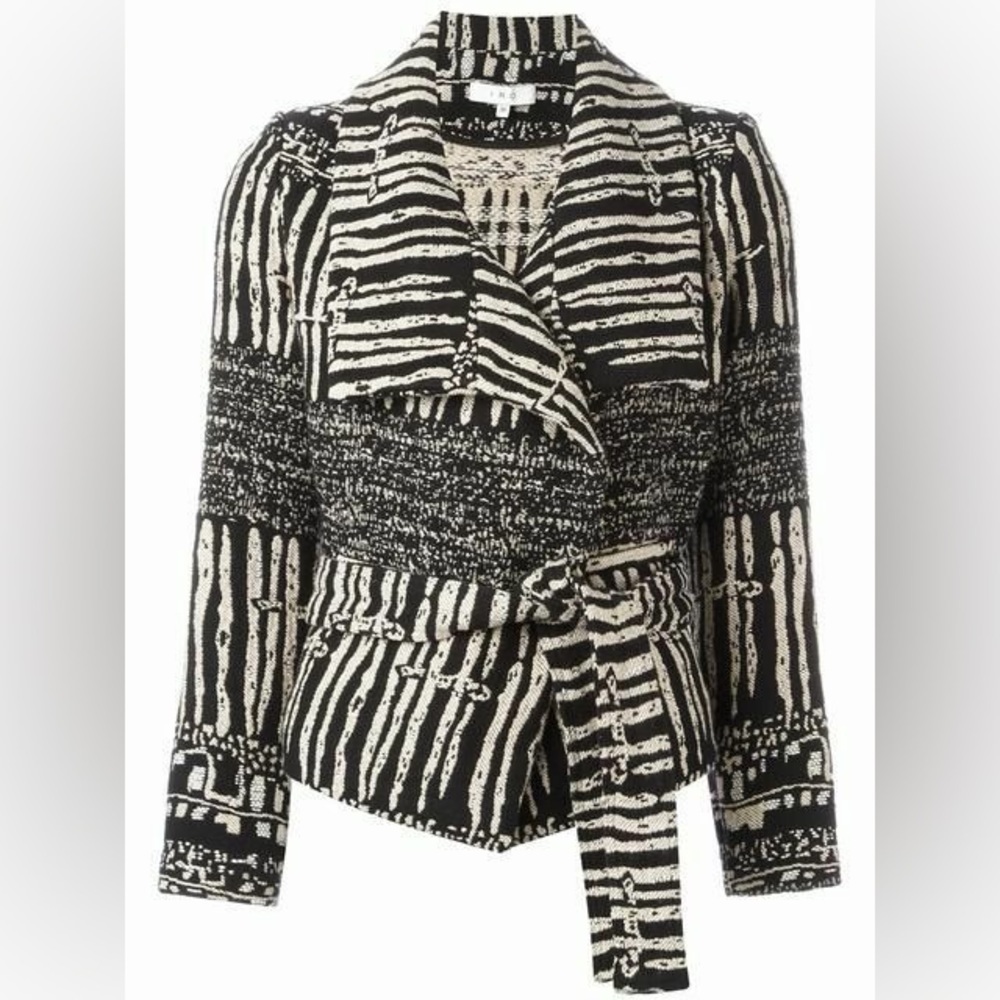 IRO Aska Embroidered Knit Moto Style Jacket with wrap
